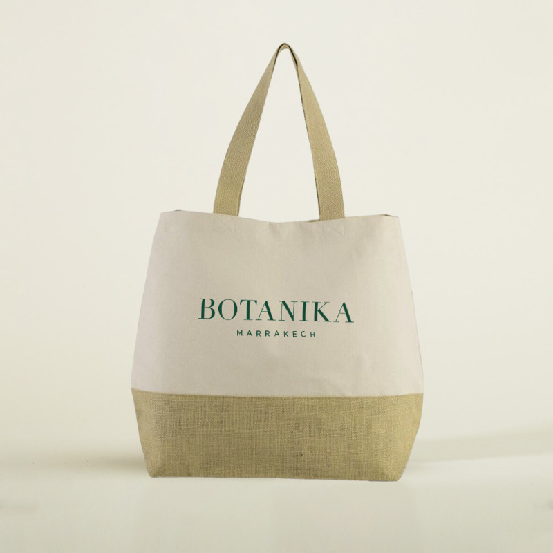 Sac shopping en toiles de coton & jute Botanika