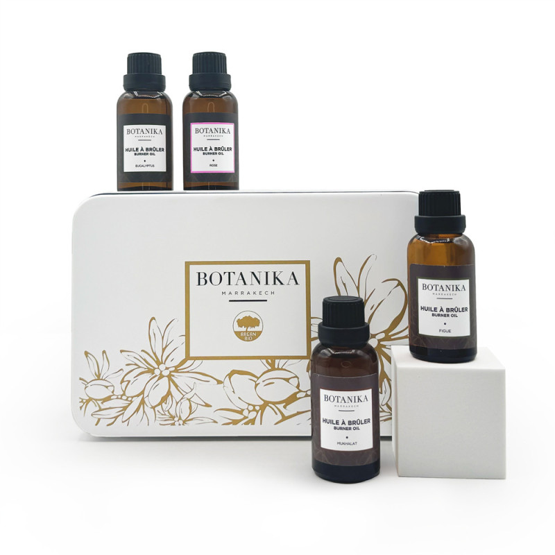 Coffret Huiles à Brûler – Petite boîte Métal Botanika