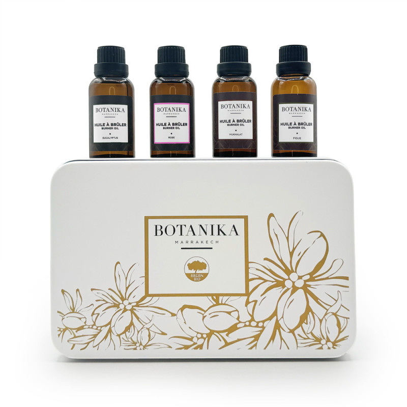 Coffret Huiles à Brûler – Petite boîte Métal Botanika